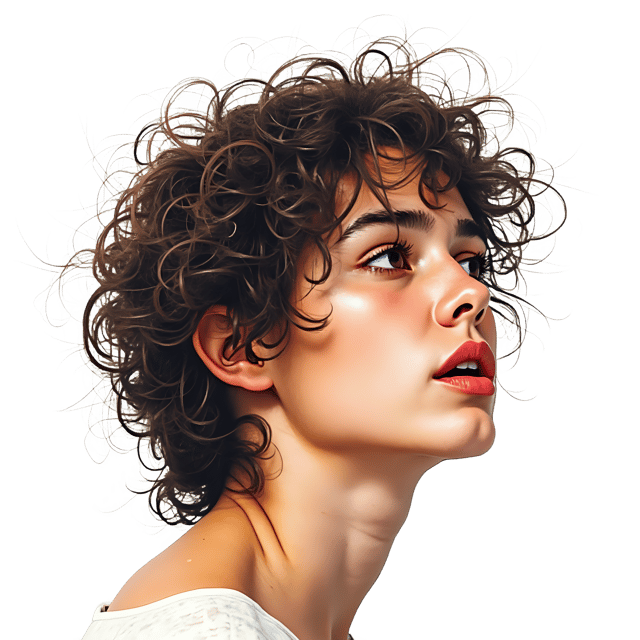 Free transparent PNG: Messy Hair Portrait PNG Download  Unique Self-Expression Clipart for Art  Design