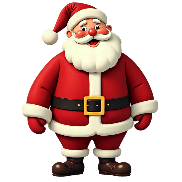 Free transparent PNG: Cozy Red Santa Suit PNG with White Fur Trim and Jolly Face