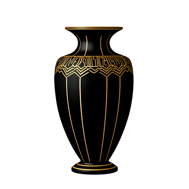 Free transparent PNG: Black and Gold Art Deco Vase  Geometric Clipart, free download png