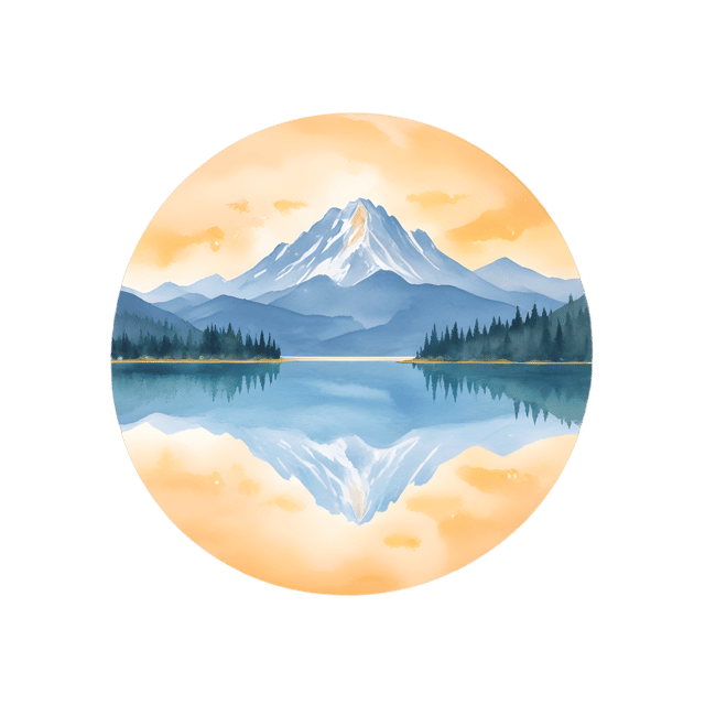 Free transparent PNG: Golden Sky Mountain Reflection Lake PNG Background