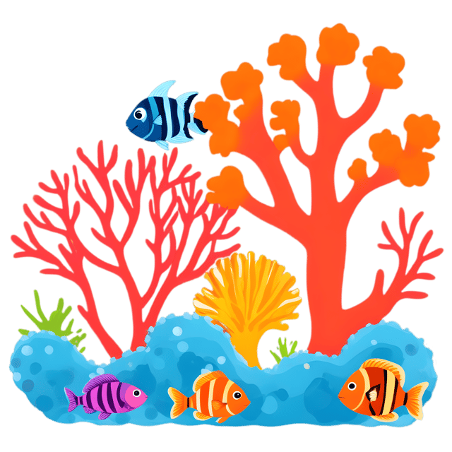 Free transparent PNG: Underwater Coral Reef Scene PNG - Transparent Background