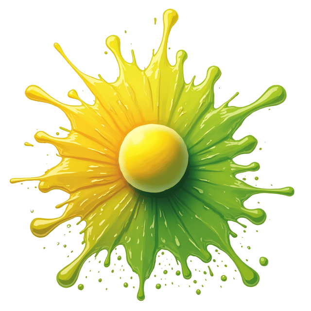 Free transparent PNG: Lemon Yellow and Lime Green Watercolor Explosion Illustration