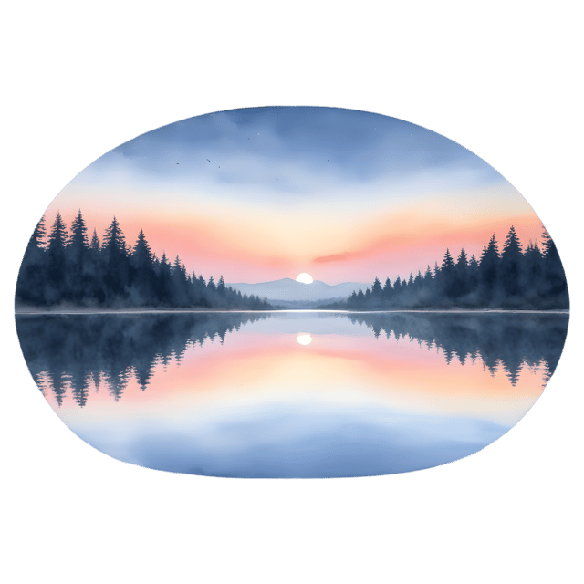 Free transparent PNG: Dusky Sky and Serene Lake Reflection PNG Background