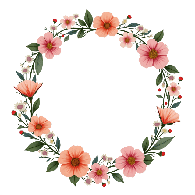 Free transparent PNG: Blank Floral Oval  Free PNG Download, Clipart for Design Projects
