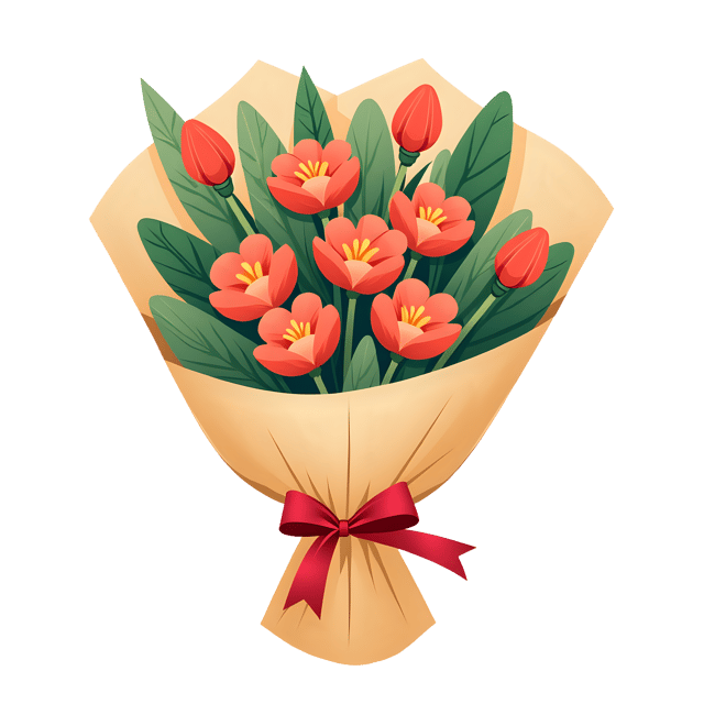 Free transparent PNG: Bright Bouquet Wrapped in Craft Paper  Free Downloadable PNG Clipart