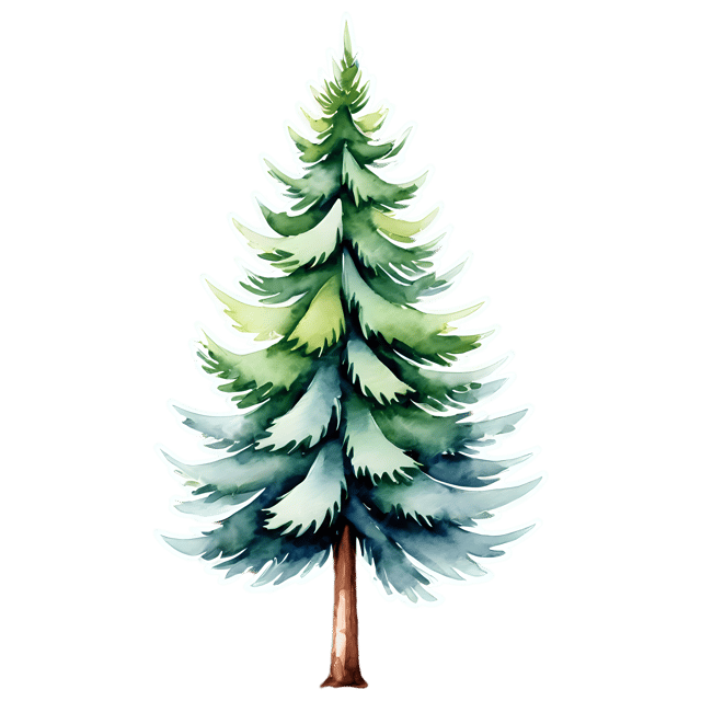 Free transparent PNG: Fir Tree Watercolor Illustration – Transparent PNG for Crafts & Design