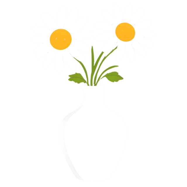 Free transparent PNG: Simple Daisy Vase Transparent PNG for Floral and Nursery Decor