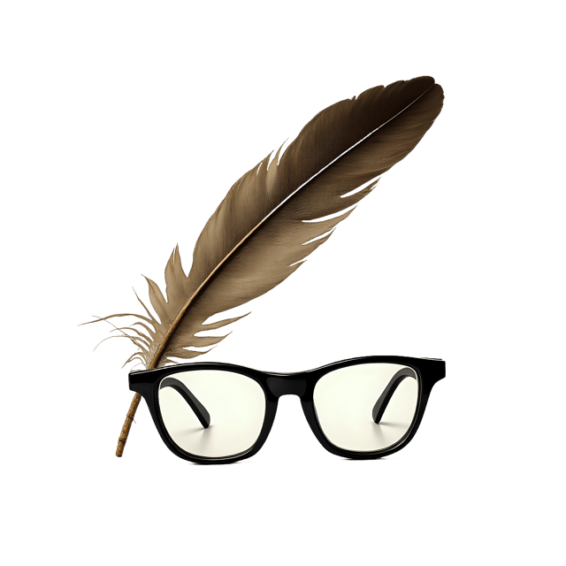 Free transparent PNG: Vintage Writing Feather and Reading Glasses  Classic Clipart, free transparent png download