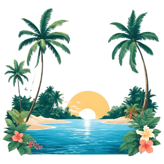Free transparent PNG: Tropical Paradise Lush Greenery PNG Background for Nature and Decor