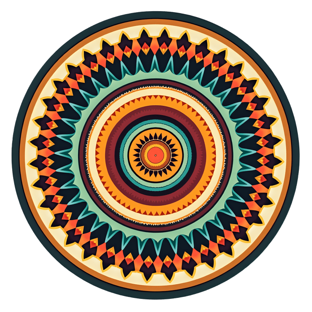Free transparent PNG: Symmetrical Mandala with Concentric Circular Layers PNG
