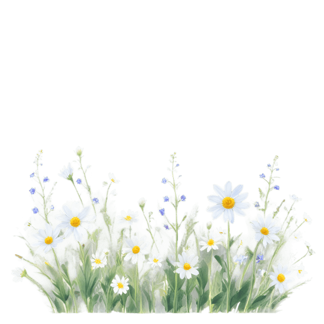 Free transparent PNG: Misty Morning Wildflowers PNG Image with Transparent Background for Nature and Floral Design