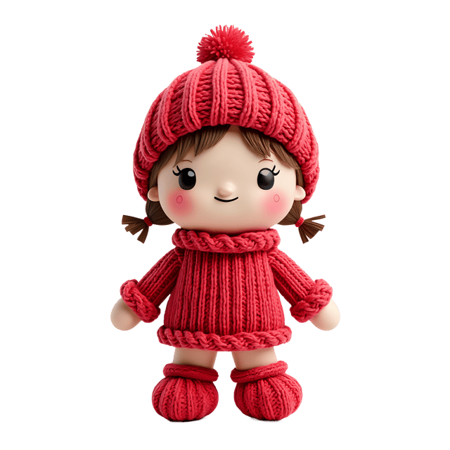 Free transparent PNG: Simple Knitted Doll PNG Design for Nursery Decor and Crafting Projects