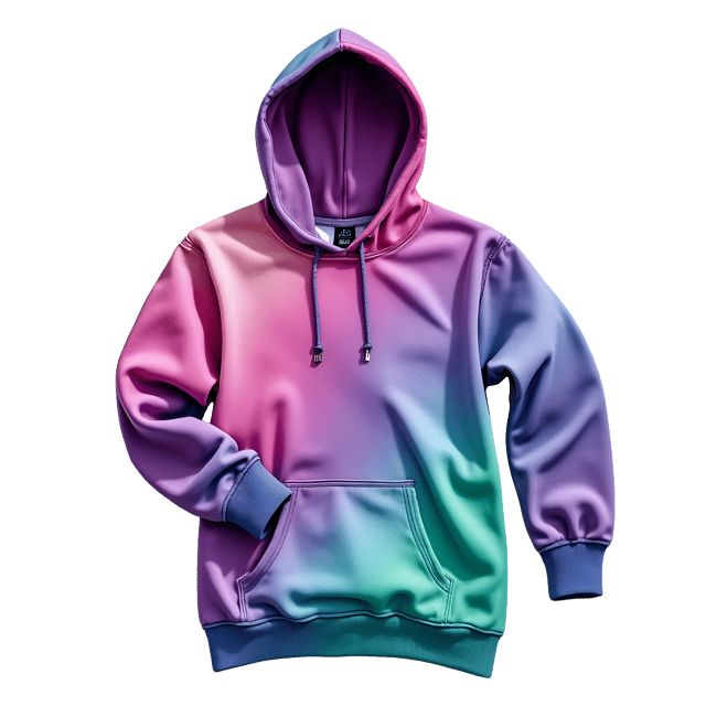 Free transparent PNG: Vibrant Tie-Dye Hoodie Design in Purple, Pink, and Green