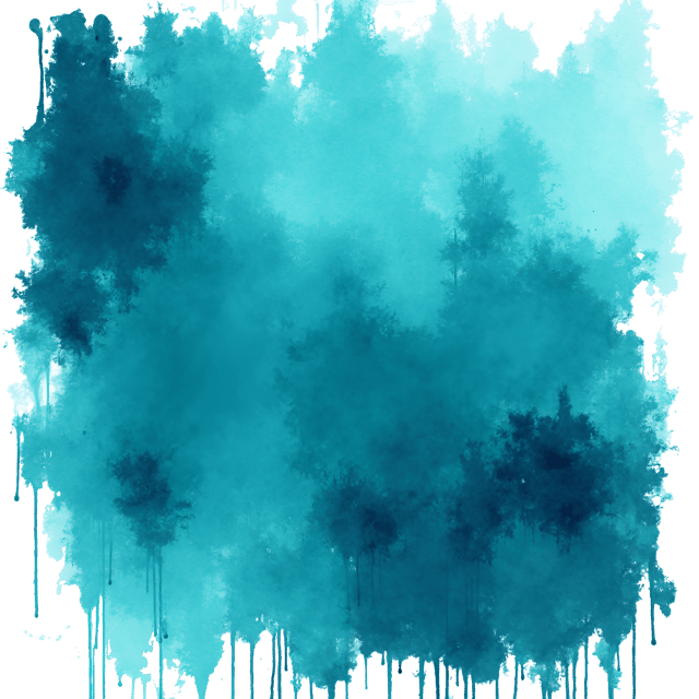Free transparent PNG: Abstract Painting with Dripping Cerulean and Teal Tones
