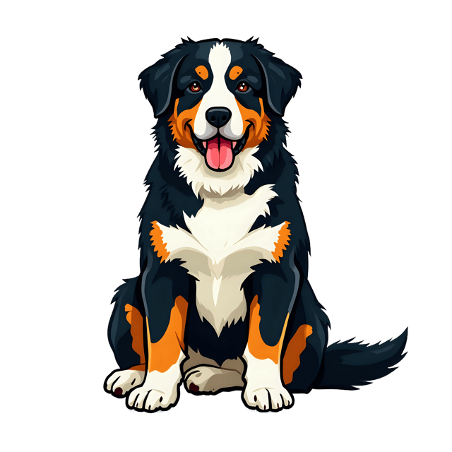 Free transparent PNG: Calm and Gentle Bernese Mountain Dog PNG with Transparent Background