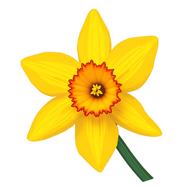 Free transparent PNG: Golden Daffodil Clipart with Lemon-Yellow Petals