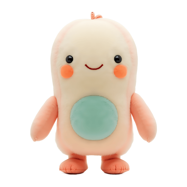 Free transparent PNG: Soft and Cozy Monster Doll PNG with Transparent Background in Calming Pastel Shades