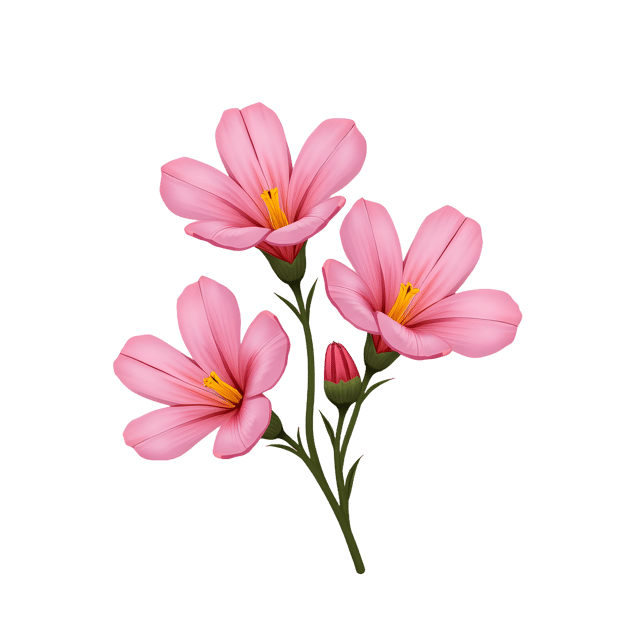Free transparent PNG: Elegant Freesia PNG with Pastel Pink Blooms and Sweet Scent