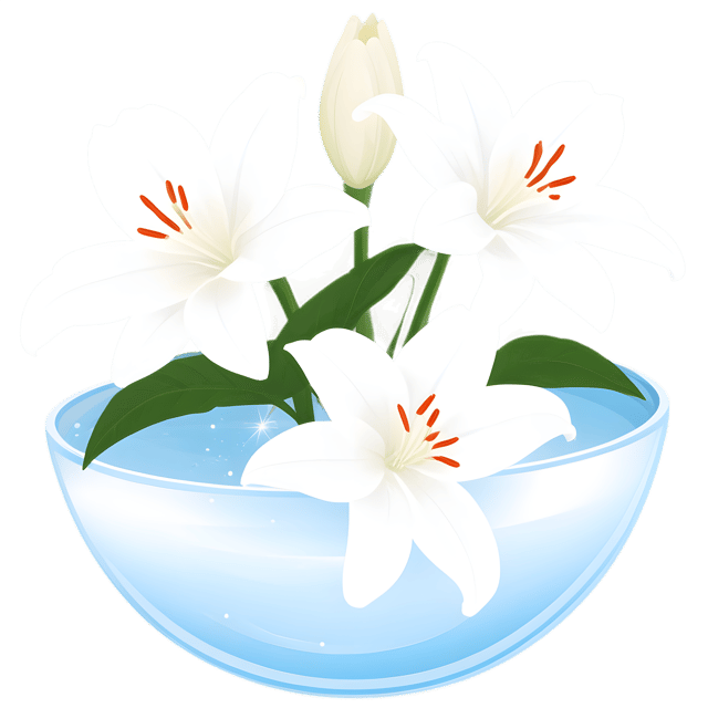 Free transparent PNG: White Lilies Crystal Bowl Transparent Background PNG