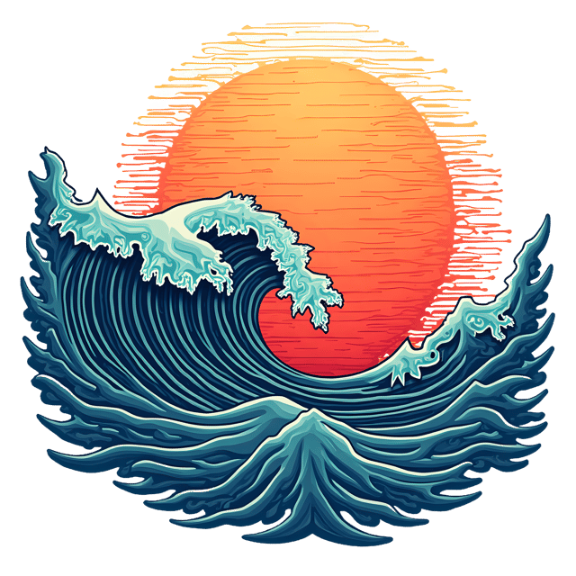 Free transparent PNG: Dynamic 3D Wave Pattern with Flowing Lines and Luminous Textures on Transparent Background