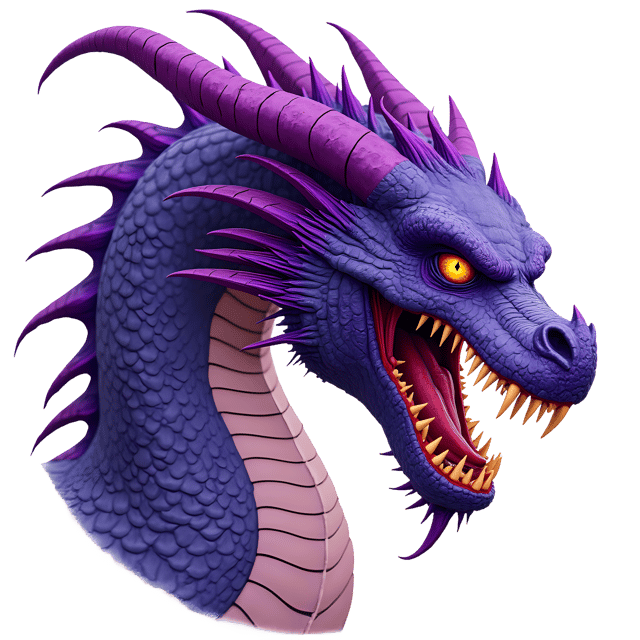Free transparent PNG: Huge Violet Dragon Pencil Sketch Illustration with Purple Claws and Jagged Teeth
