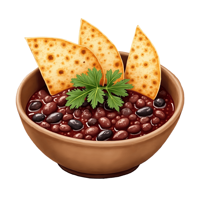 Free transparent PNG: Black Bean Soup with Tortilla Strips  Mexican Cuisine Clipart, free downloadable png