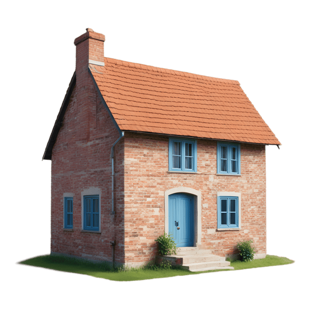 Free transparent PNG: Old Brick Cottage PNG with Transparent Background for Vintage Home Illustration