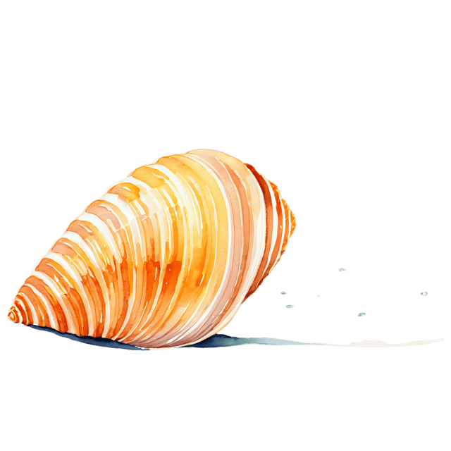 Free transparent PNG: Watercolor Sea Shell Transparent PNG – Gently Illustrated Clipart