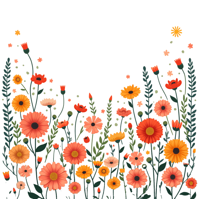 Free transparent PNG: Colorful Wildflowers Tapestry Watercolor Illustration on Transparent Background