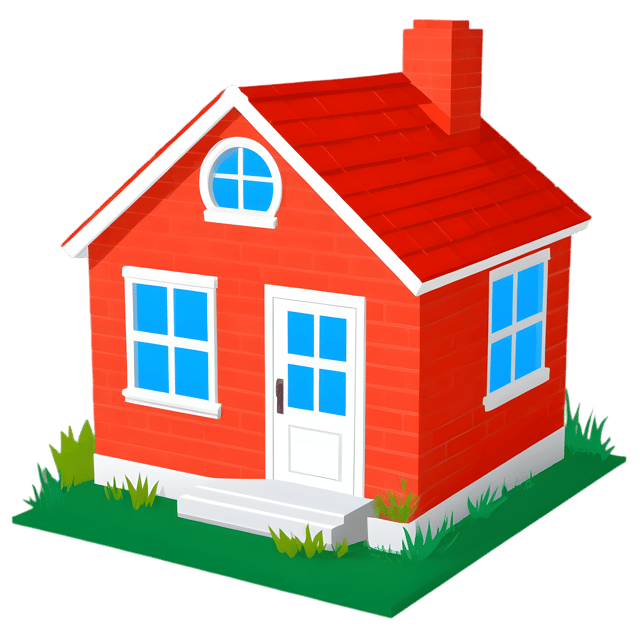 Free transparent PNG: Small Red Brick Home with Garden PNG Transparent Background