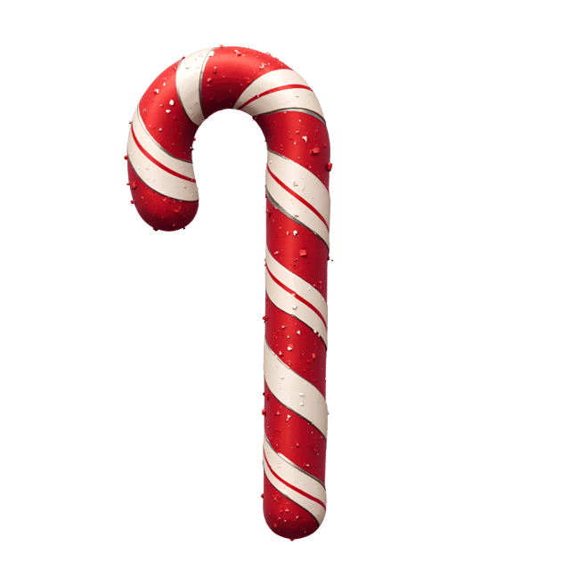 Free transparent PNG: Red and White Candy Cane with Silver Stripes Clipart Illustration