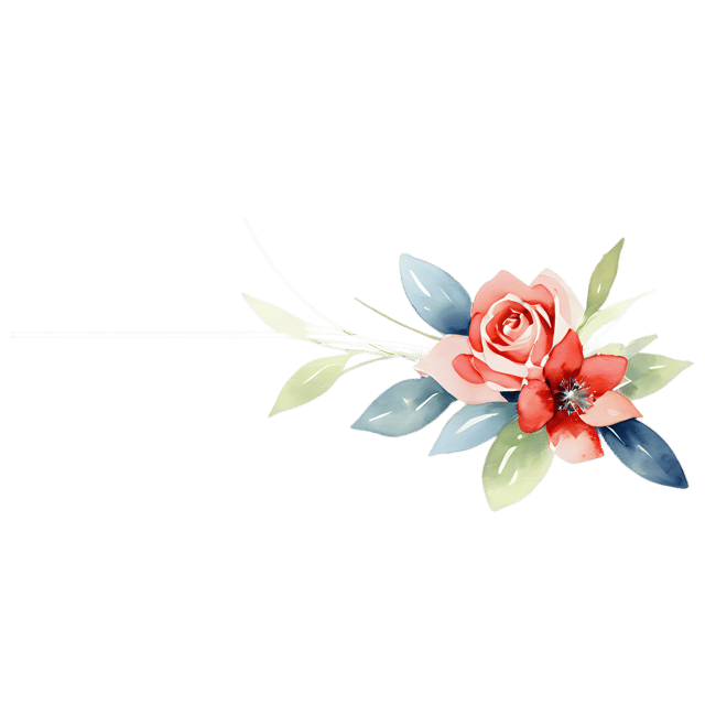 Free transparent PNG: Watercolor Flower Bouquet Corner PNG – Transparent Watercolor Illustration