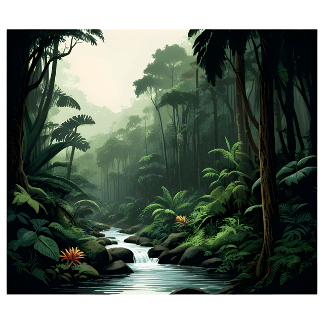 Free transparent PNG: Rainforest Landscape Transparent PNG Background for Nature Art and Design