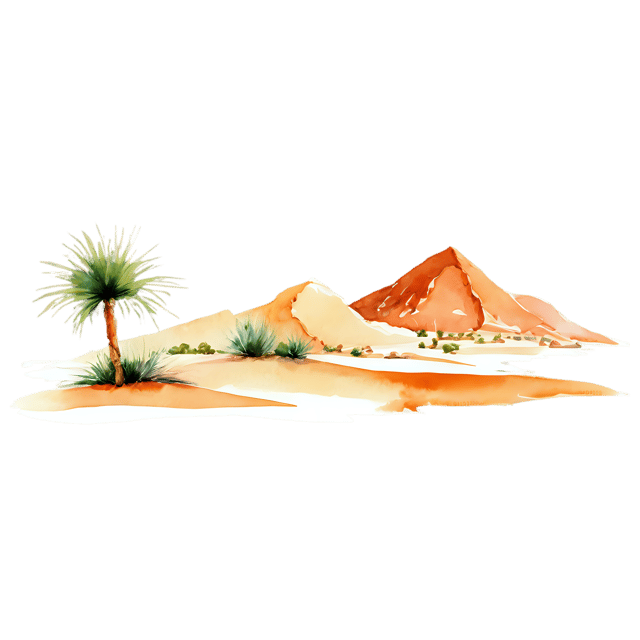 Free transparent PNG: Desert Landscape Watercolor Illustration – Transparent Background Clipart