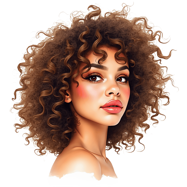 Free transparent PNG: Curly Hair Portrait PNG Clipart  Unique Style for Art  Design