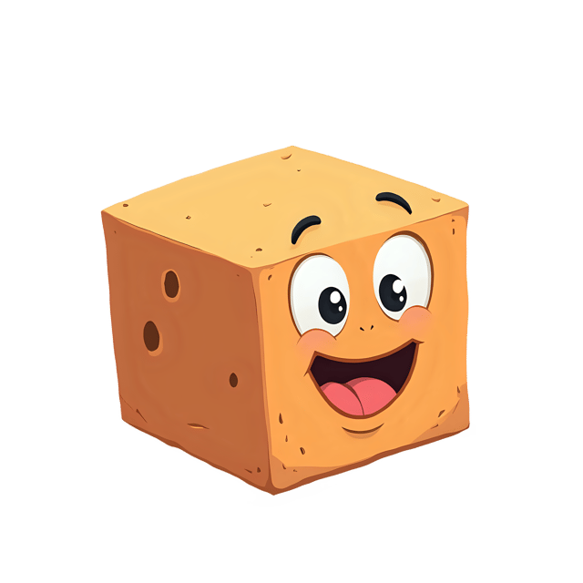 Free transparent PNG: Cheerful Cube with Googly Eyes PNG