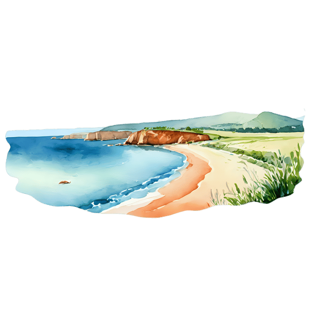 Free transparent PNG: Coastal Landscape Watercolor Illustration - Transparent PNG for Artistic Projects
