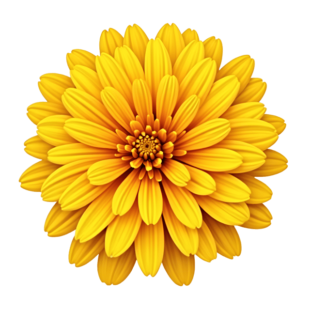 Free transparent PNG: Golden Yellow Marigold Flower Illustration with Layered Petals and Transparent Background