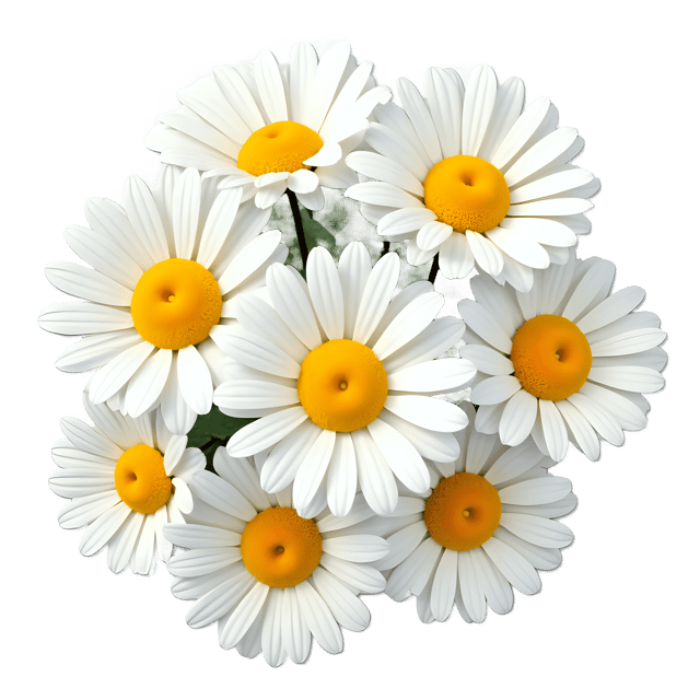 Free transparent PNG: Colorful Daisy Bouquet PNG with White Petals and Yellow Centers for Floral Design and Crafts