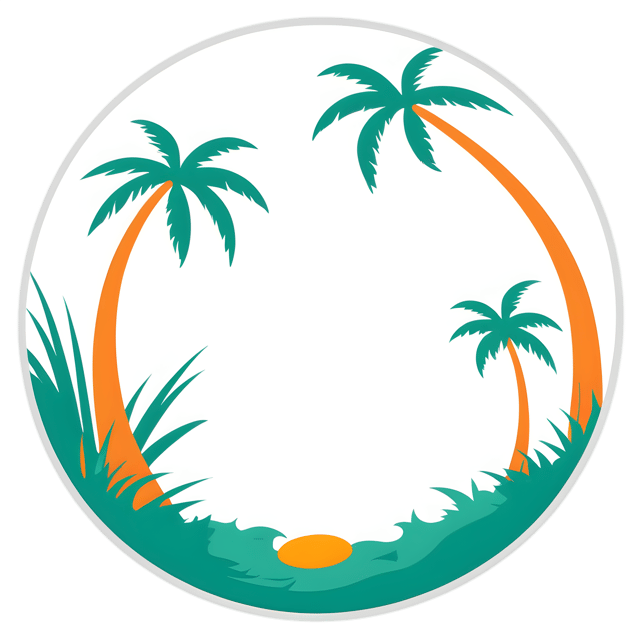 Free transparent PNG: Palm Tree Circle Tropical Vibes PNG