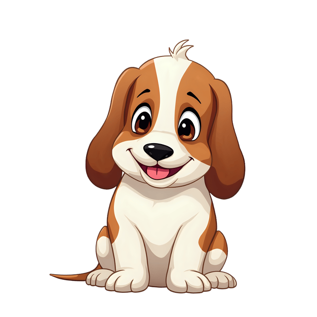 Free transparent PNG: White and Brown Basset Hound PNG with Transparent Background for Animal Art