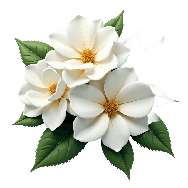 Free transparent PNG: Graceful Gardenias PNG with Transparent Background for Floral Design and Clipart