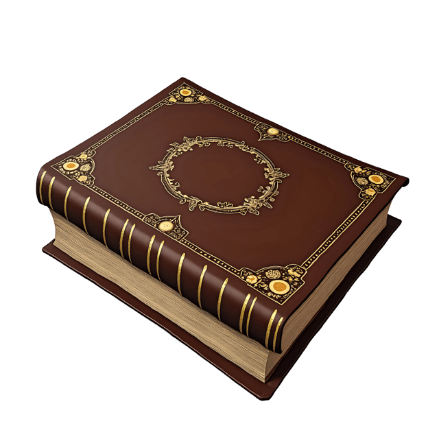 Free transparent PNG: Leather-bound Spellbook with Gold Edges PNG for Fantasy Art and Decor