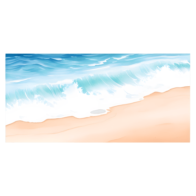 Free transparent PNG: Whimsical Waves Kissing Sandy Shores PNG Clipart for Coastal and Nautical Decor