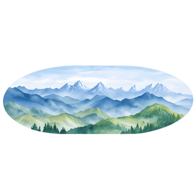 Free transparent PNG: Misty Mountains and Vibrant Valley PNG with Transparent Background for Artistic Design
