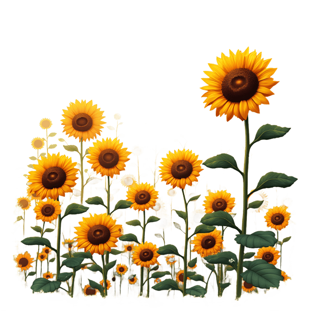 Free transparent PNG: Sunflower Patch  Swaying in the Wind, free downloadable png