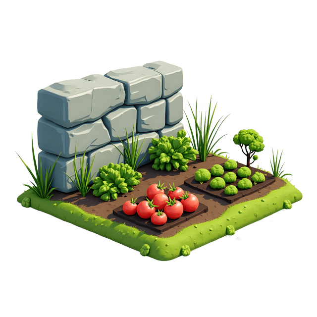 Free transparent PNG: Vegetable Patch Beside Stone Wall  Garden Clipart, free downloadable png