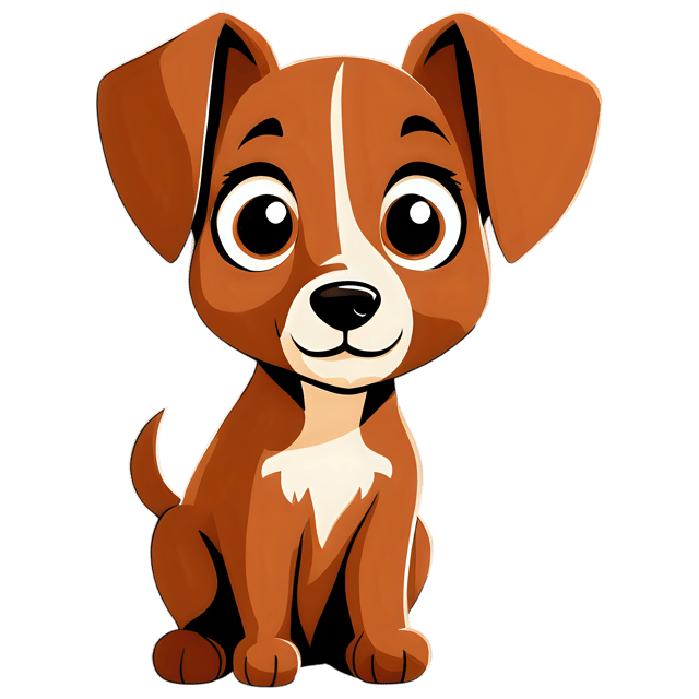 Free transparent PNG: Cute Cartoon Puppy Illustration with Transparent Background