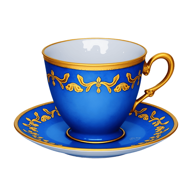 Free transparent PNG: Royal Blue and Gold Tea Cup  Elegant Clipart, free downloadable png