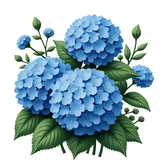 Free transparent PNG: Blue Hydrangeas PNG Transparent Background for Floral Design and Decor